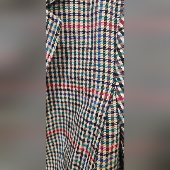 Talbots tan colorful checkered print blazer women's size 16 - Picture 5 of 9